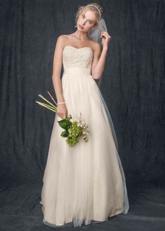 Strapless Lace Bodice Wedding Dresses